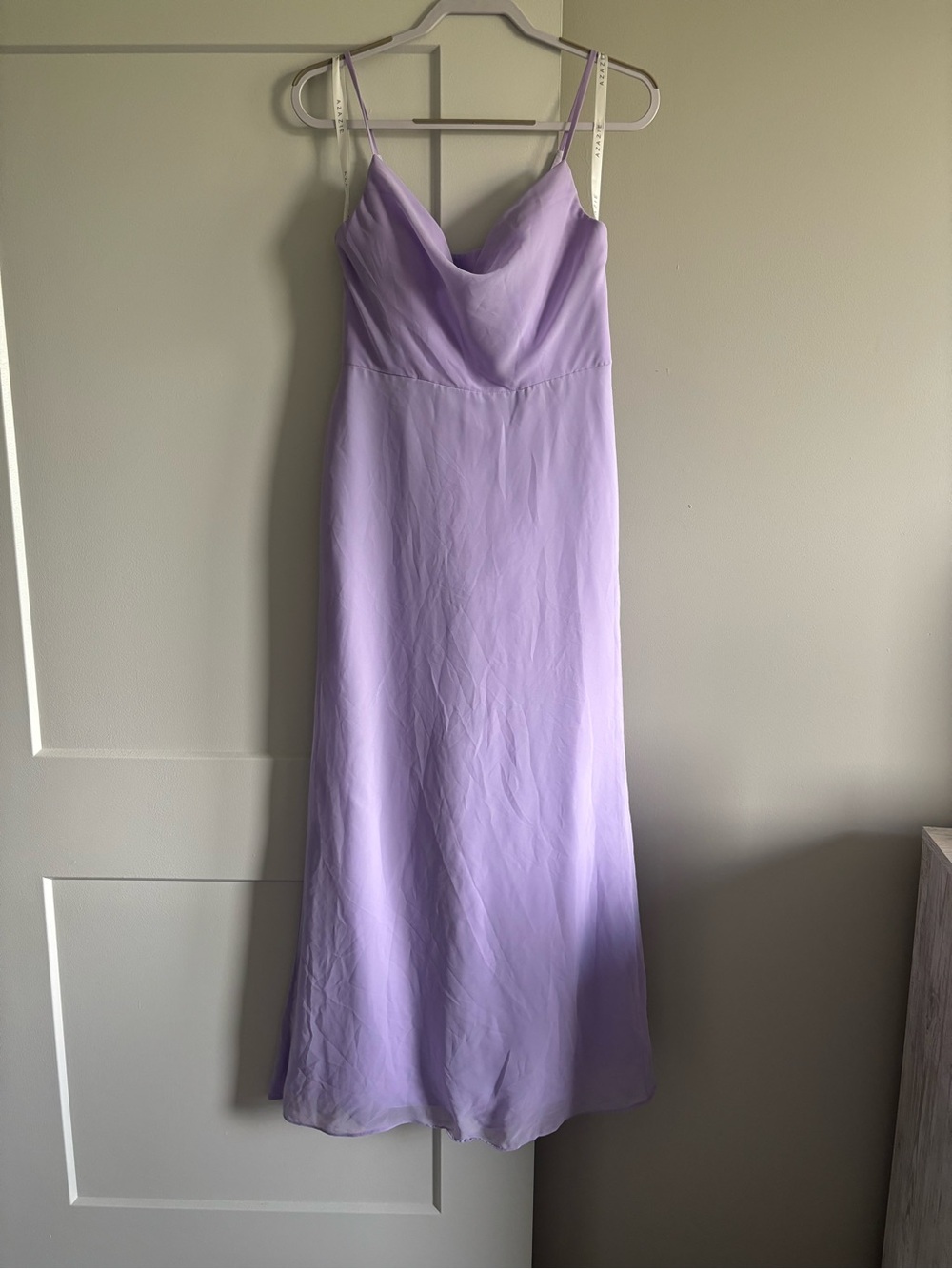 Azazie Lilac Spaghetti-Strap Cowl Maxi Dress